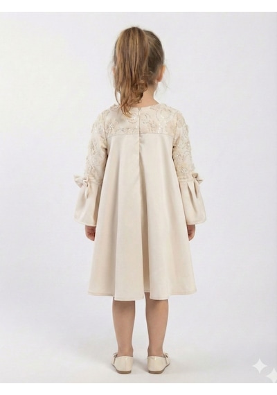 Xo Kids Kız Çocuk Elbise 4-8 Yaş 1622 Ekru