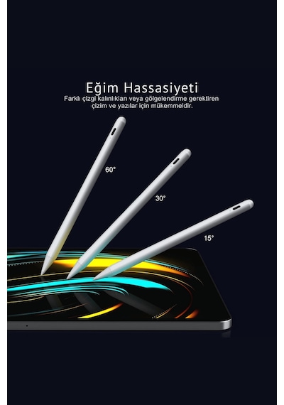 Fuchsia Apple Uyumlu iPad  Air 6. Nesil M2 11" Avuç İçi Red Ve Eğim Özellikli Manyetik Yapışan Dokunmatik Kalem
