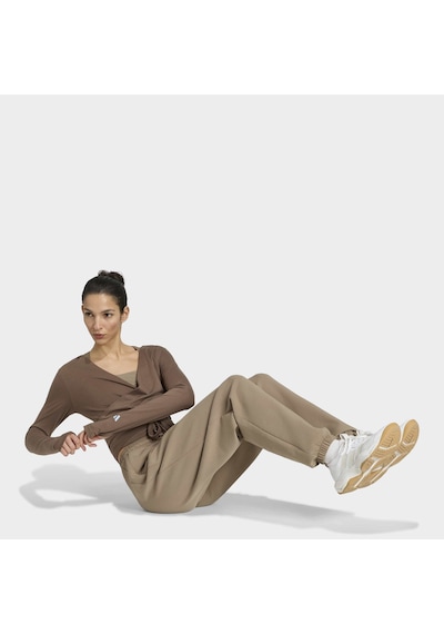 Adidas Studio Soft Ballet Wrap Kadın Kahverengi Üst Ky1960