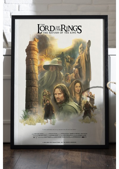 Lord Of The Rings Siyah Ahşap Çerçeveli Poster, Dekoratif Film Duvar Tablosu