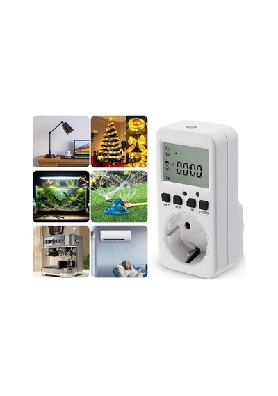 Wellhise Tm08 Hassasiyet Ayarlı Fotoselli Priz - Geri Sayımlı Işık Sensörü 16a/3680w 1