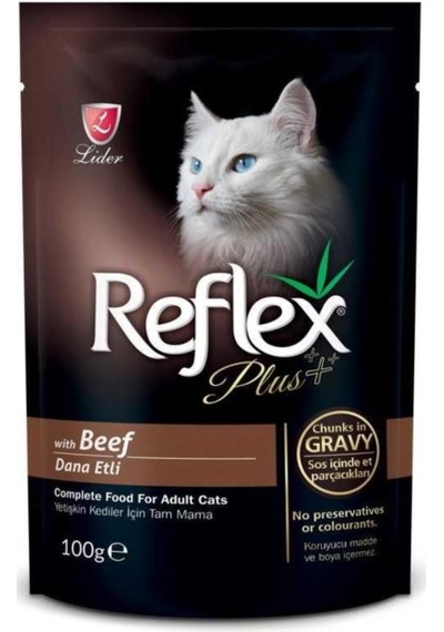 Reflex Plus Dana Etli Soslu Pouch Yetişkin Kedi Yaş Maması 100 G