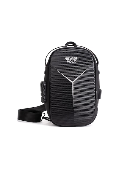 Newish Polo Erkek Şifreli Kilitli Su Geçirmez Sling Bag 404 Çapraz Omuz Ve Sırt Çantası - New404 Siyah - Gri