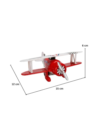 Die-cast Metal Çek Bırak Oyuncak Savaş Uçağı 15 Cm Kırmızı