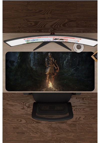Dark Souls Kaymaz Dikişli Kauçuk Oyuncu Mousepad V1 - 90x40 Xxl Gaming Mouse Pad Fare Altlığı