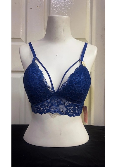 Koza Kadın Desteksiz İpli Soft Bralet Sütyen-indigo İndigo
