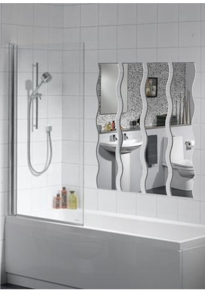 Uzun 4 Parça Dalgalı Boy Banyo Salon Tuvalet Duvar Aynası Şeffaf Uzun 4 Parça Dalgalı Boy Banyo Salon Tuvalet Duvar Aynası Şeffaf