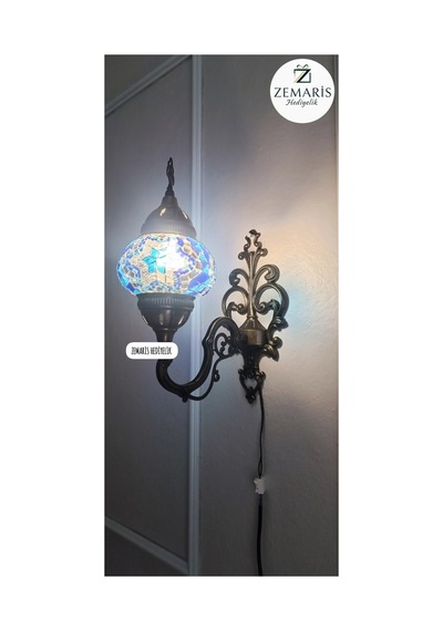 El Yapımı Otantik Mozaik Duvar Apliği Mavi - 717109693 Mavi