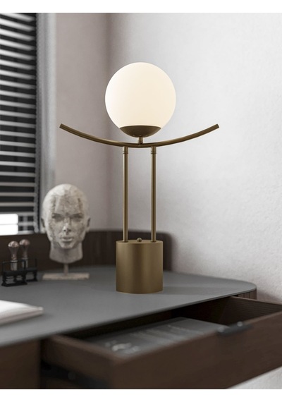 Lal Modern Eskitme Gövdeli Cam Küre Masa Lambası - Şık Ve Minimal Diğer