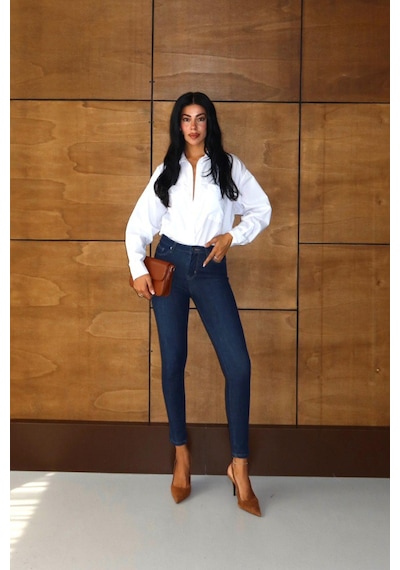 Lacarino 7278 Mira Kadın Jean Pantolon Dark Blue
