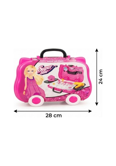 Super Star Tekerlekli Kuaför Ve Güzellik Seti, 10 Parça, Pembe, 3+ Yaş