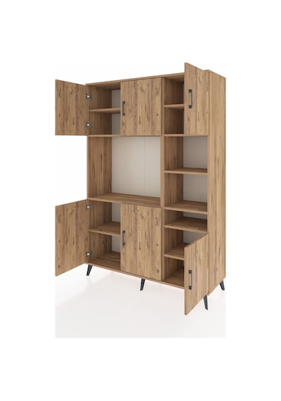 Hyperion Dolap 10 Raflı 6 Kapaklı 132x44x195 Çam-çam/çam Çam