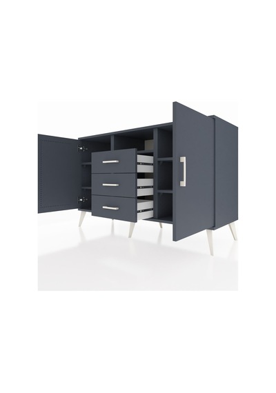 Hyperion Konsol 5 Raflı 3 Çekmeceli 2 Kapaklı 132x44x83 Antrasit-antrasit Antrasit Hyperion Konsol 5 Raflı 3 Çekmeceli 2 Kapaklı 132x44x83 Antrasit-antrasit Antrasit