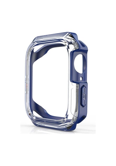 Ekılıf - Apple Uyumlu  Watch 7 41mm - Kasa Ve Ekran Koruyucu Sert Pc + Silikon Koruyucu Watch  Gard 08 - Mavi