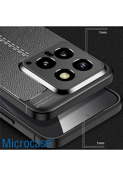 Xiaomi 14 Global Leather Deri Efekt Silikon Kılıf-al3337