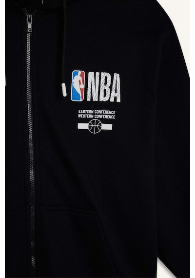 Defacto NBA Wordmark Oversıze Kapüşonlu Fermuarlı Sweatshırt G0264AX26SP