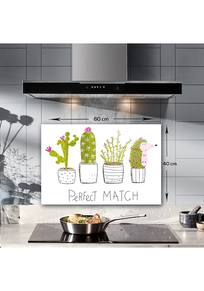 Decorita Cam Ocak Arkası Koruyucu | Perfect Match | 40cm x 60cm