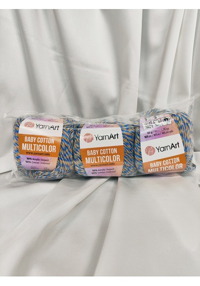 Baby Cotton Multicolor El Örgü İpi 3 Adet - 5211