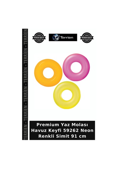 Premium Yaz Molası Havuz Keyfi 59262 Neon Renkli Simit 91 Cm