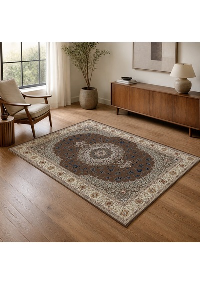 Kartela Halı Siva Halı Jüt Taban Dokuma Halı Kahverengi - 120 X 180 Cm