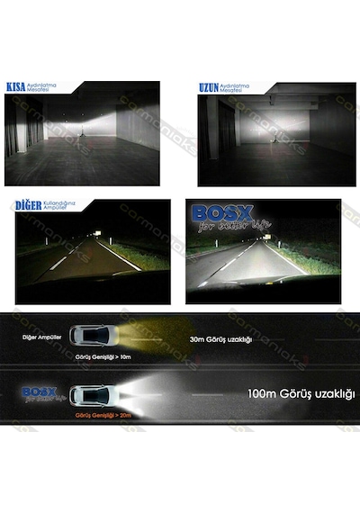 Bosx Ultra Beyaz Led Xenon Far Ampul H1-H3-H4-H7-H8-H11-9005-9006 311291786