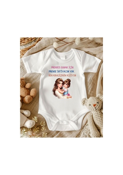 Lupi Babam Yazılı Zıbın Bebek Body ekru