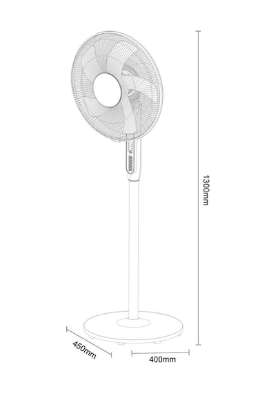 Good Home 40 cm Kumandalı Ayaklı Vantilatör Siyah