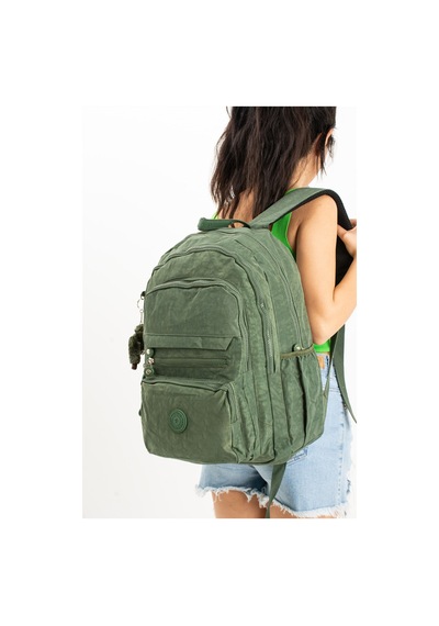 Çanta Trend İthal Maymuncuk Ultra Hafif Çok Cepli Krinkıl Sırt Çantası Unisex Yeşil