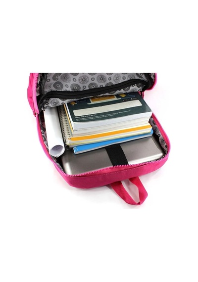 Krinkıl Su Geçirmez Kumaş Büyük Boy Unisex Laptop Okul Seyahat Günlük Sırt Çantası Pembe