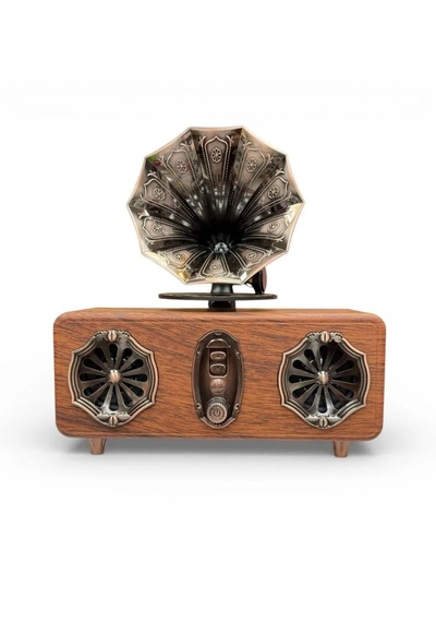 Gramafon Görünüm Ahşap Nostalji Radyo,bluetooth Özellikli, Gramafon Nostaljik Radyo