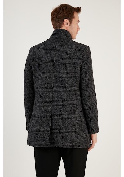 Buratti Slim Fit Tek Yırtmaçlı Düğmeli Astarlı Kaşe Erkek Kaban 5840110E Antrasit Ekoseli Buratti Slim Fit Tek Yırtmaçlı Düğmeli Astarlı Kaşe Erkek Kaban 5840110E Antrasit Ekoseli