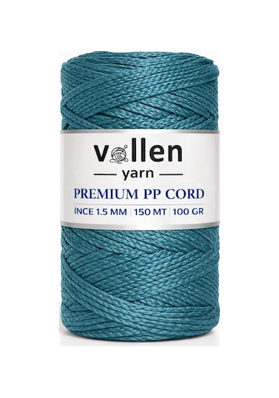 1.5mm-150mt Polyester Makrome Ipi, Supla Ipi, Çanta Ipi, Bileklik Ipi, Makrame, Petrol Mavi