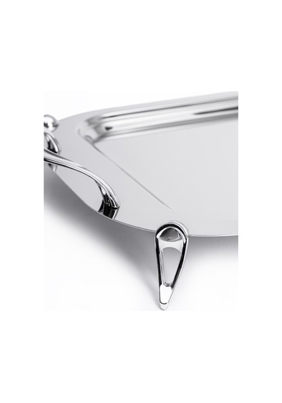Maxx Doria Aqua Ayaklı Çelik Tepsi Platin Pa6013 Metal