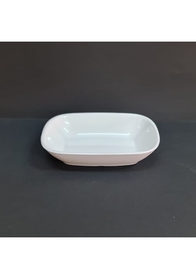 6 Adet Kırılmaz Melamin Kare Çerez & Meze Tabağı 17 Cm - Derinlik 4 Cm - Beyaz Beyaz