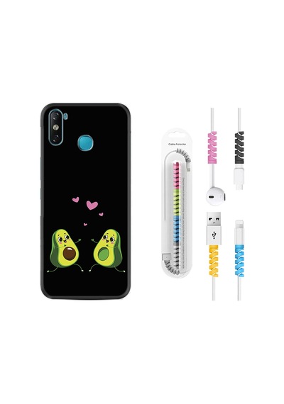 Infinix Smart 4 Kılıf Kablo Koruyuculu Aşık Avokadolar 1642
