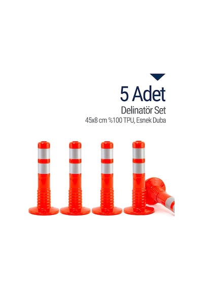 5'li Delinatör Set 45 x 8 CM Tpu. Esnek Duba