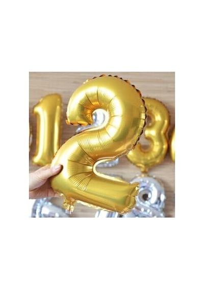 2 Rakam Folyo Renk Balon Küçük 35 Cm Genel