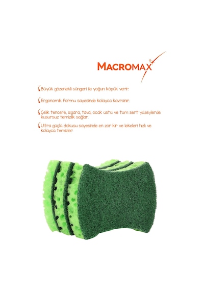 Mercan Bulaşık Süngeri 3'lü Paket, Büyük Gözenekli Bol Köpük Sağlayan Ergonomik Sünger