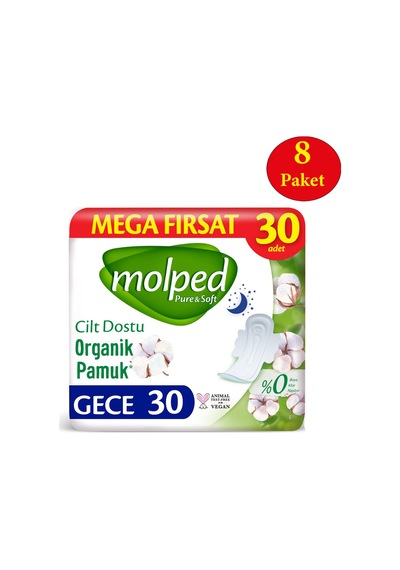 Molped Pure Soft Mega Fırsat Gece Ultra 8 x 30'lu