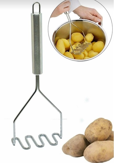 Metal Saplı Patates Ezici, Kolay Ve Hızlı Patates Ezme Aracı Çelik