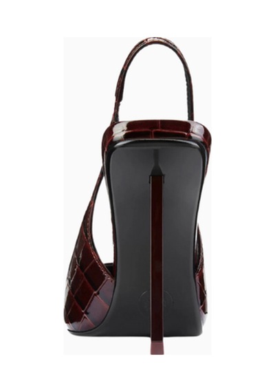 Femme La G63 120 Exotic Burgundy Vegan Deri, Slingback Stiletto Bordo