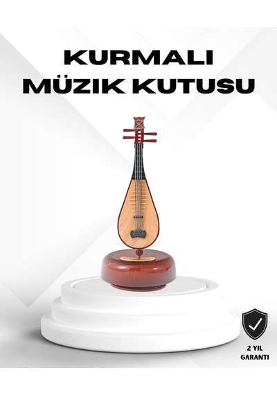 Northcity Ud Figürlü Müzik Kutusu: Zarif Melodili Ahşap Dekoratif Model