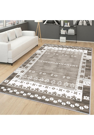 Rovigo Home Dijital Baskı Yıkanabilir Kaymaz Taban Salon Halısı RVG0165-SM23 Çok Renkli