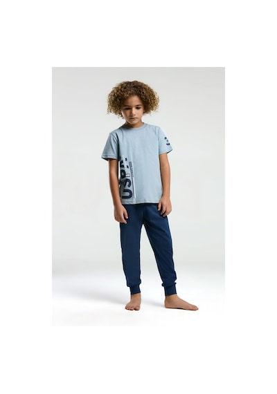 U.S. Polo Assn. Erkek Çocuk Mavi Kısa Kol Pijama Takım Mavi
