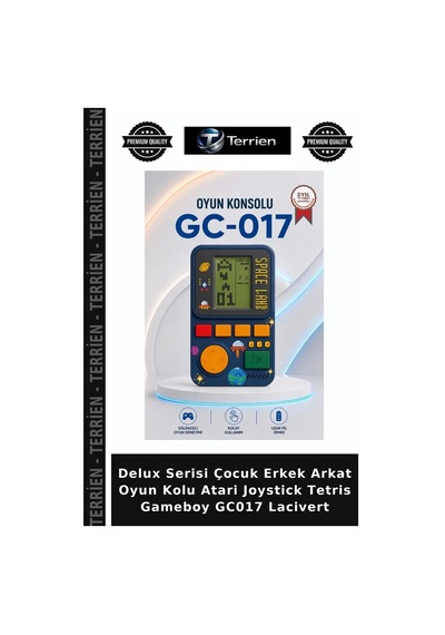 Delux Serisi Çocuk Erkek Arkat Oyun Kolu Atari Joystick Tetris Gameboy Gc017 Lacivert