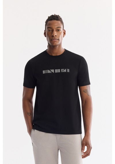 Avva Erkek Siyah Bisiklet Yaka Baskılı Bi-stretch İnterlok Regular Fit T-shirt A61y1061 Avva Erkek Siyah Bisiklet Yaka Baskılı Bi-stretch İnterlok Regular Fit T-shirt A61y1061