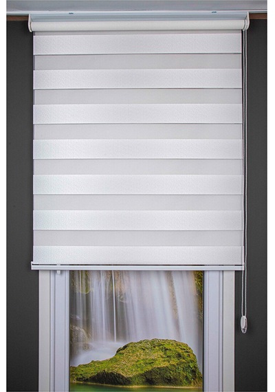 Oba Perde Pirilti Zebra Perde Beyaz 140 x 190
