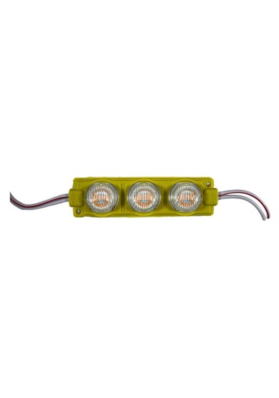 24 Volt Amber Sarı 3 Watt 3 Lü Lensli 3030 Reklamcı Modül 10 Adet