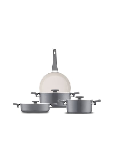 Jumbo Swiss Crystal Grey 7 Parça Tencere Seti Gri