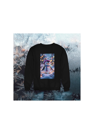 Stil X Yeni Yıl Baskılı Kız Çocuk Sweatshırt, Chrıstmas Temalı Siyah-3